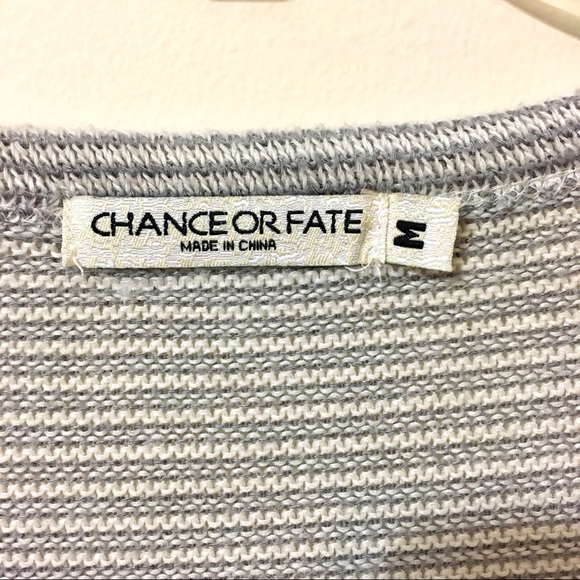 Chance or Fate Striped Top Light Grey/White M - Picture 2 of 9